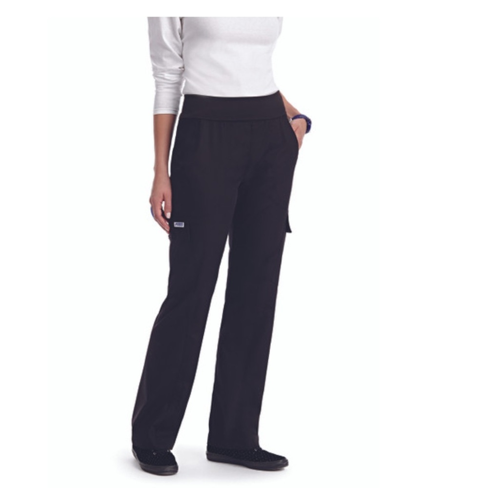 This black scrub pant is simple with a simple twist